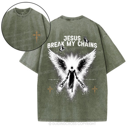 Jesus Break My Chains Christian Washed T-Shirt