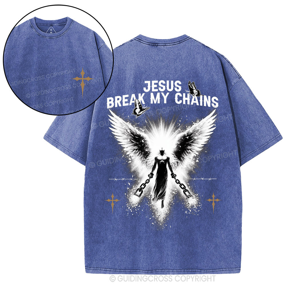 Jesus Break My Chains Christian Washed T-Shirt