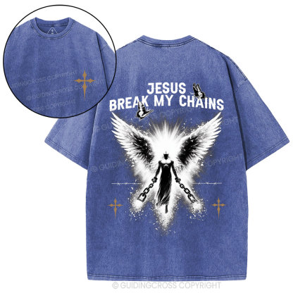 Jesus Break My Chains Christian Washed T-Shirt