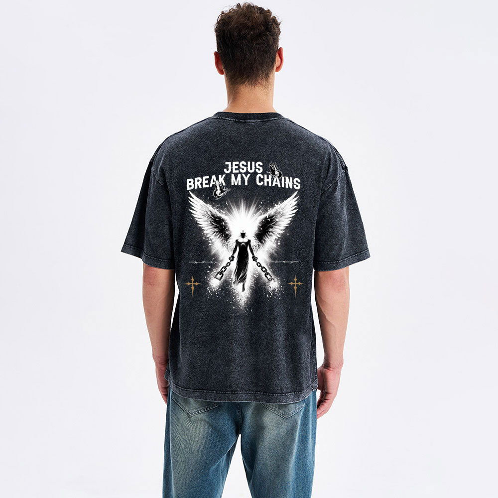 Jesus Break My Chains Christian Washed T-Shirt