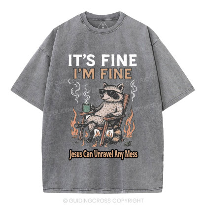 Jesus Can Unravel Any Mess Christian Washed T-Shirt