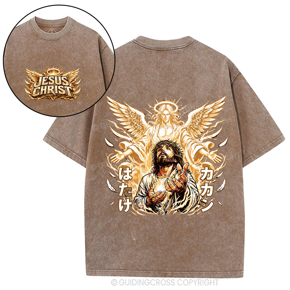 Jesus Christ Angel Christian Washed T-Shirt