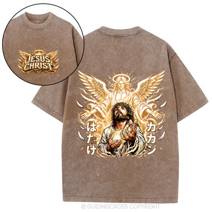 Jesus Christ Angel Christian Washed T-Shirt
