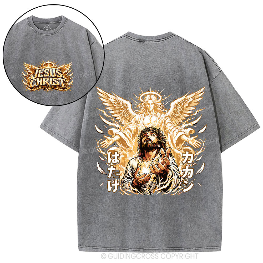 Jesus Christ Angel Christian Washed T-Shirt