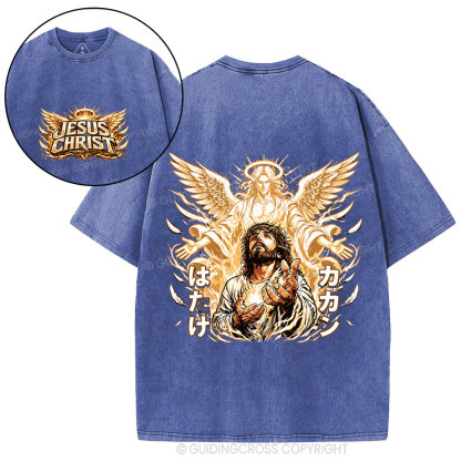 Jesus Christ Angel Christian Washed T-Shirt