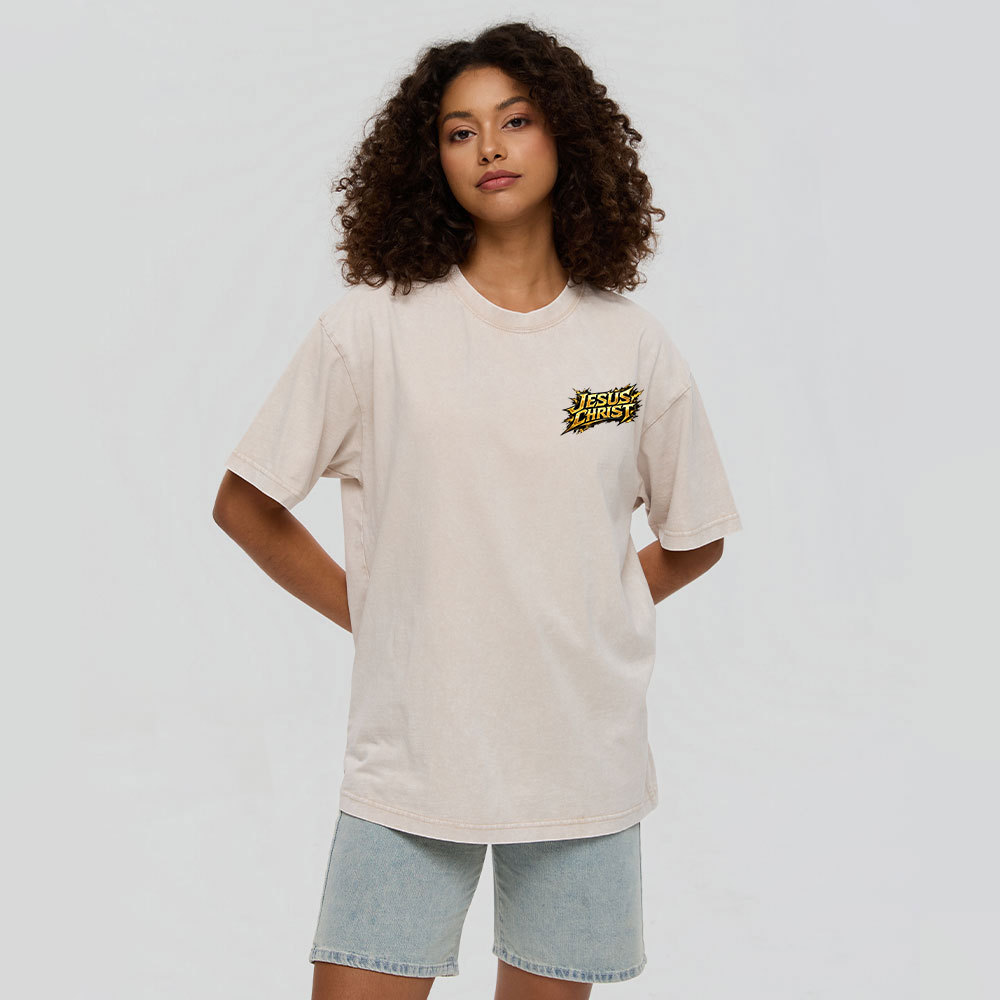 Jesus Christ Anime Christian Washed T-Shirt