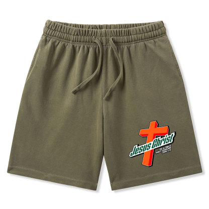 Jesus Christ Christian Washed Shorts