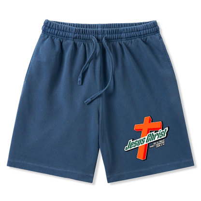 Jesus Christ Christian Washed Shorts