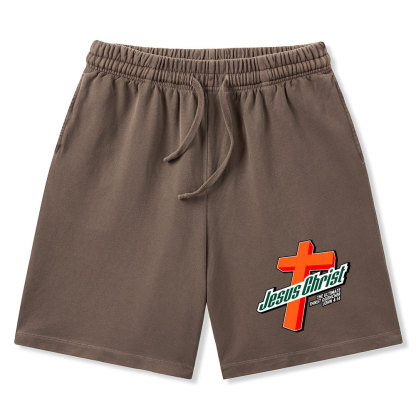 Jesus Christ Christian Washed Shorts