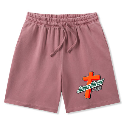 Jesus Christ Christian Washed Shorts
