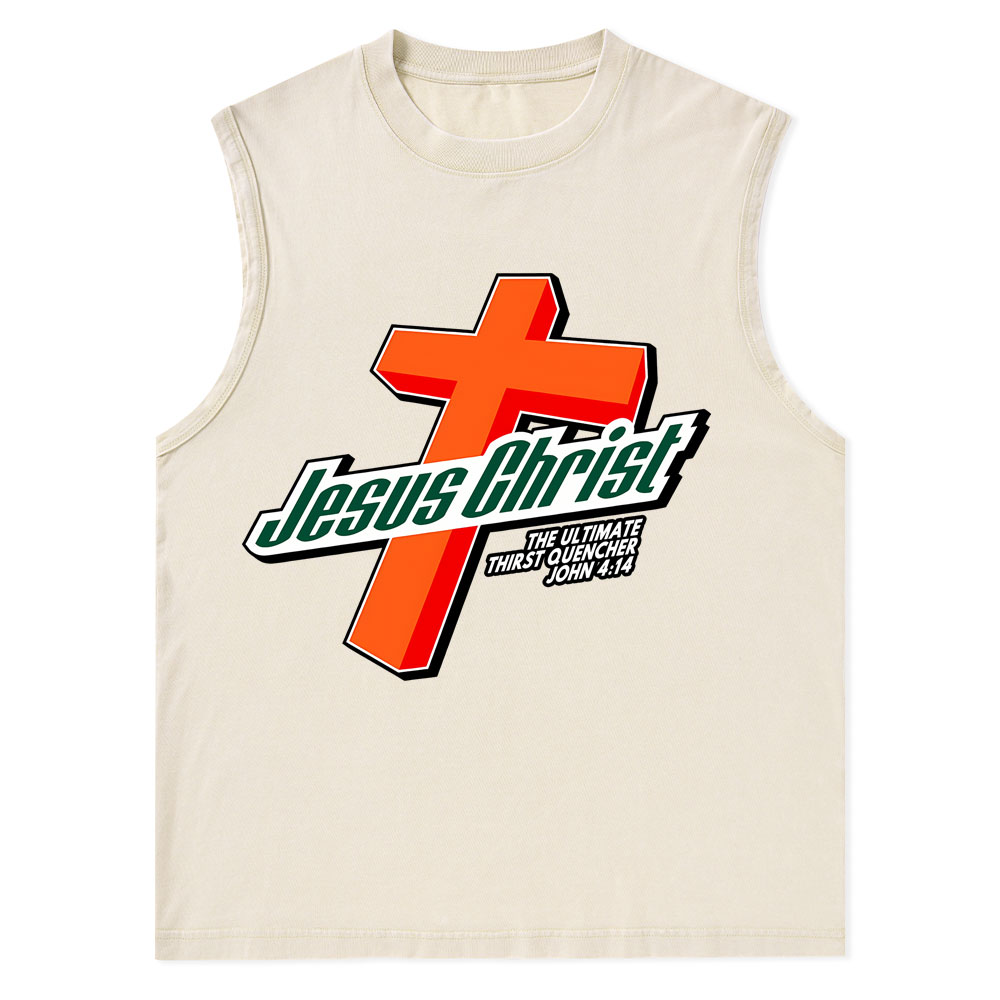 Jesus Christ Christian Washed Tank Top