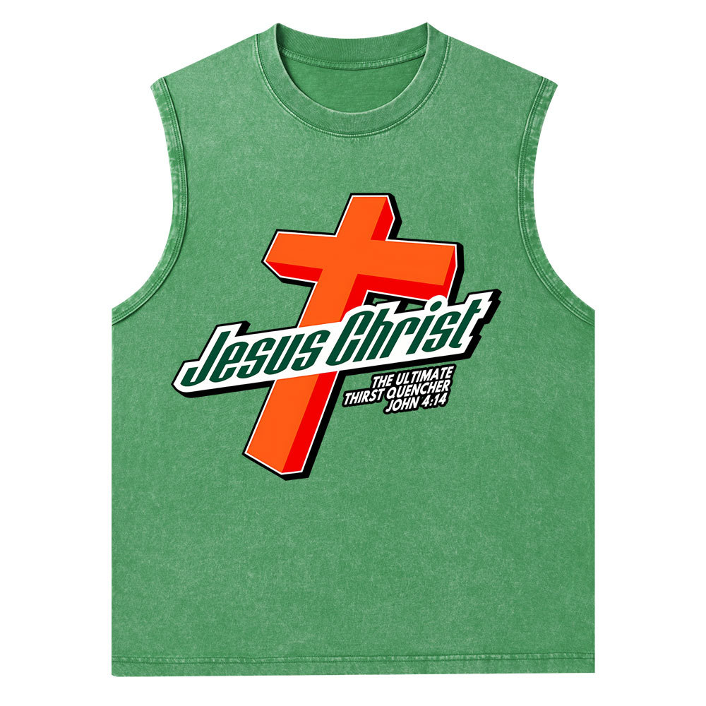 Jesus Christ Christian Washed Tank Top