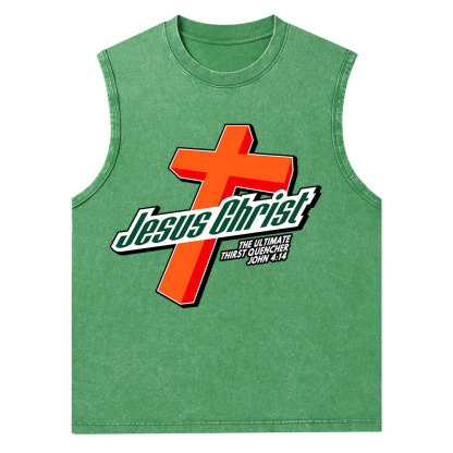 Jesus Christ Christian Washed Tank Top