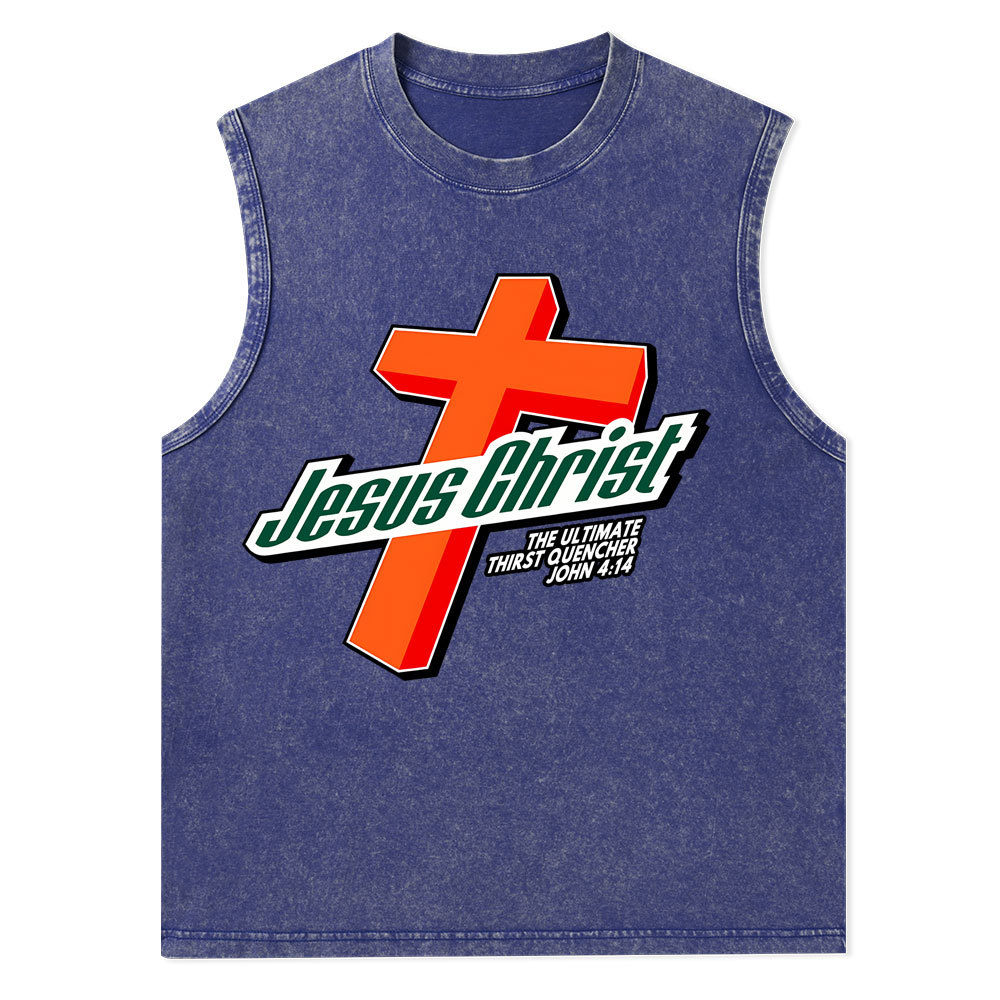 Jesus Christ Christian Washed Tank Top