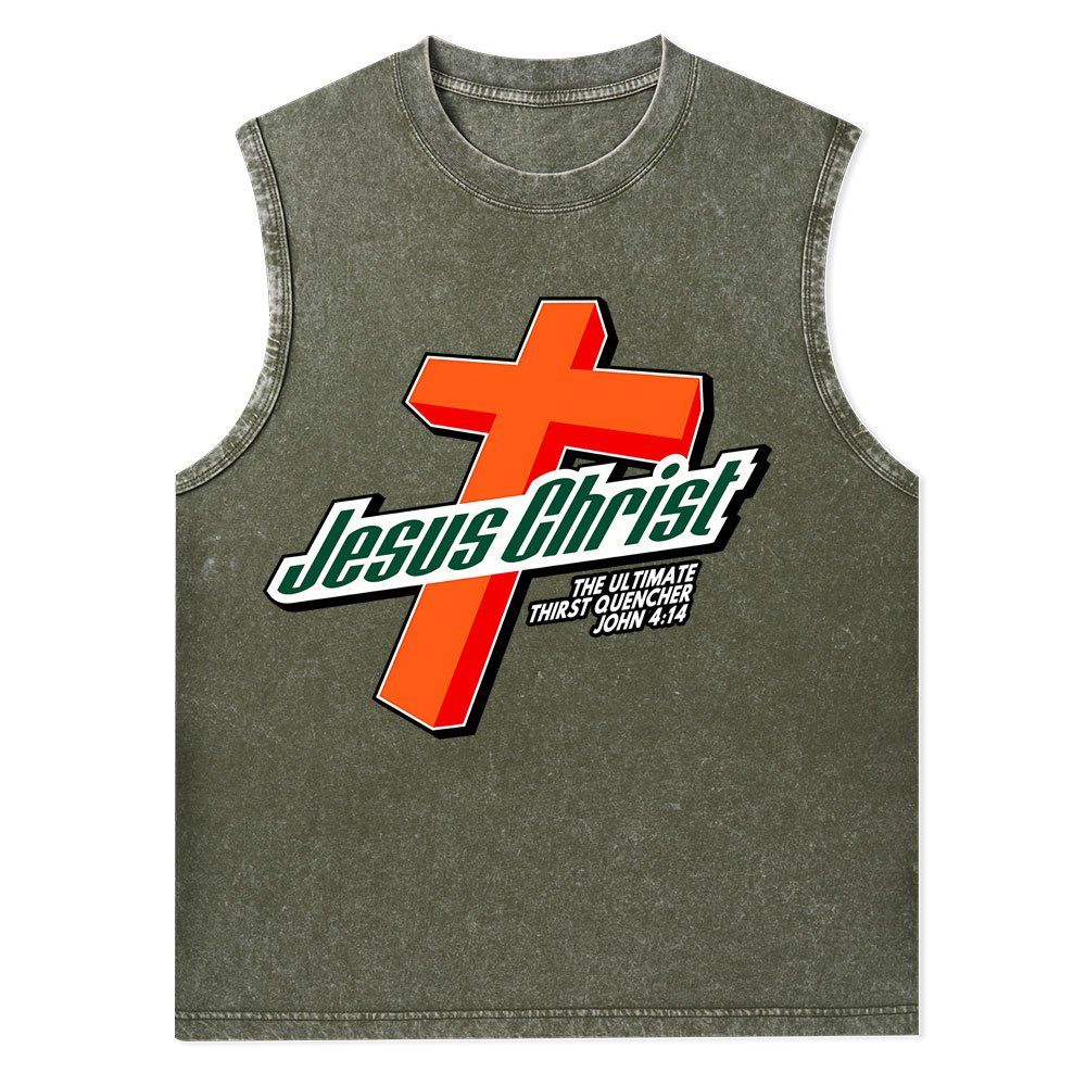 Jesus Christ Christian Washed Tank Top