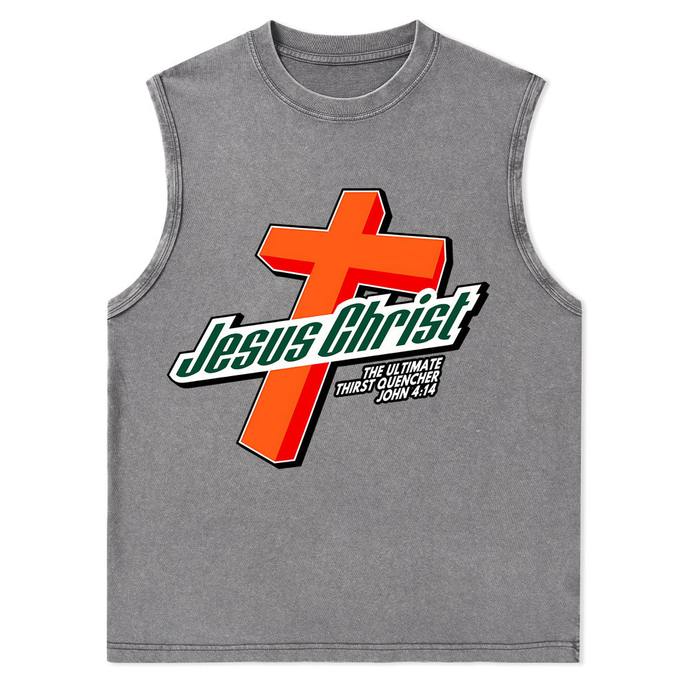 Jesus Christ Christian Washed Tank Top