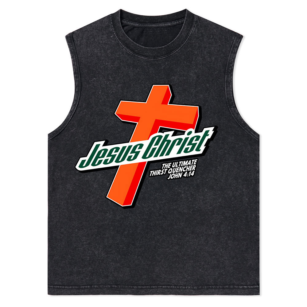 Jesus Christ Christian Washed Tank Top