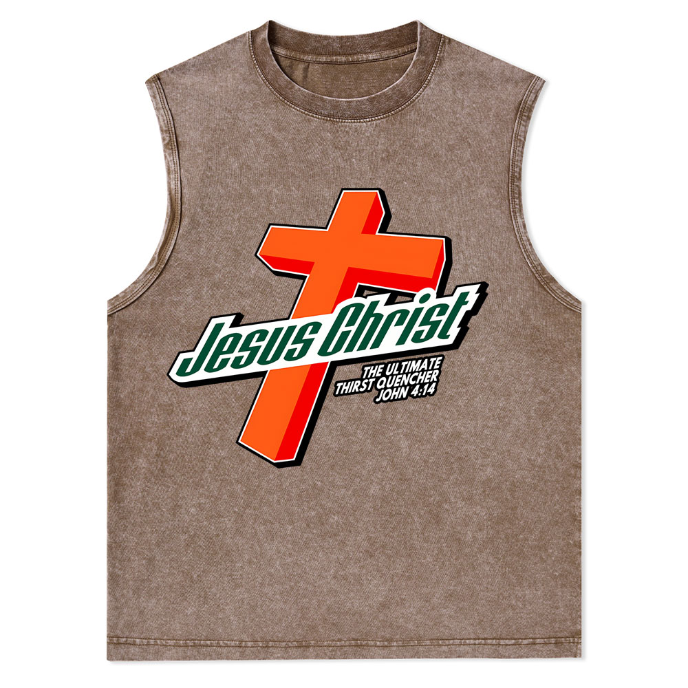 Jesus Christ Christian Washed Tank Top