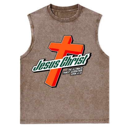 Jesus Christ Christian Washed Tank Top