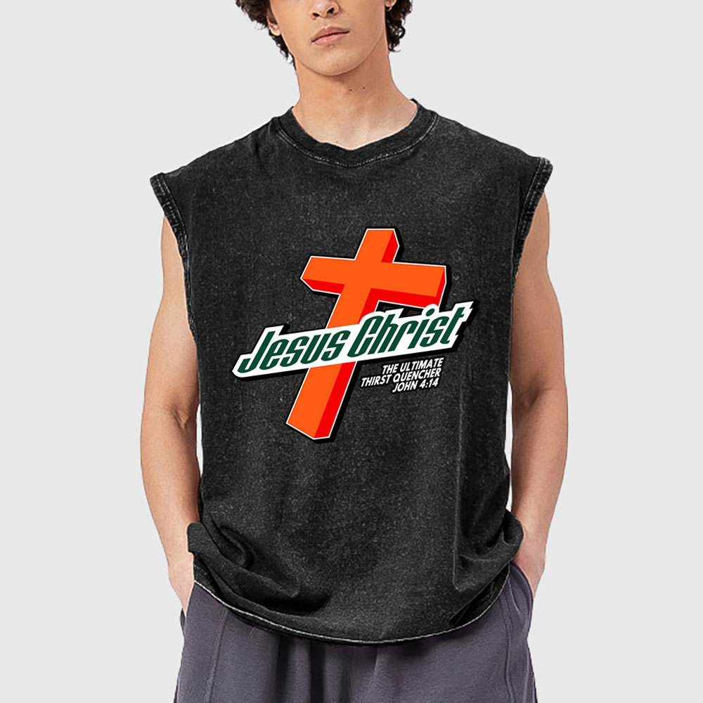 Jesus Christ Christian Washed Tank Top