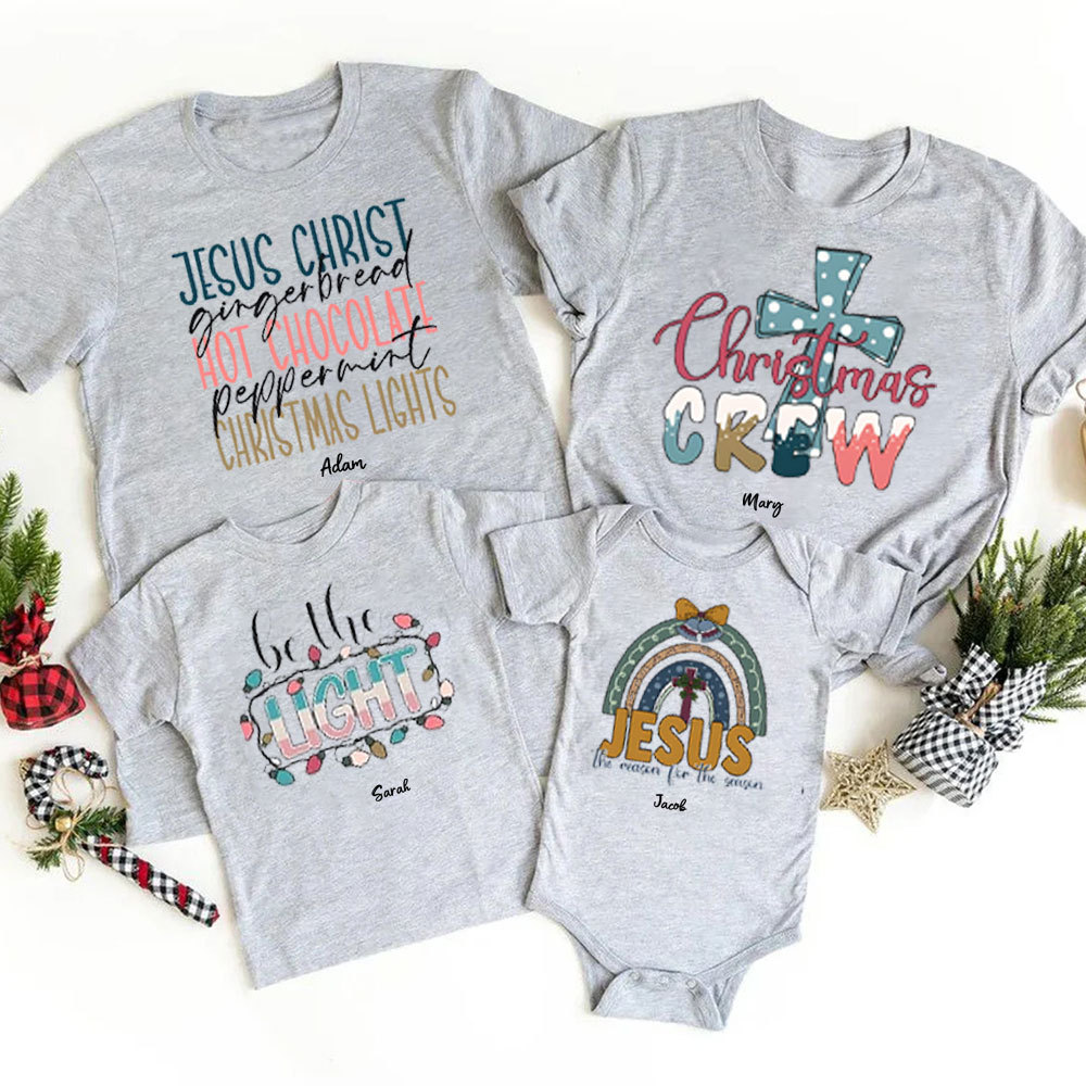 Personalized Jesus Christ Christmas Family Matching Shirts