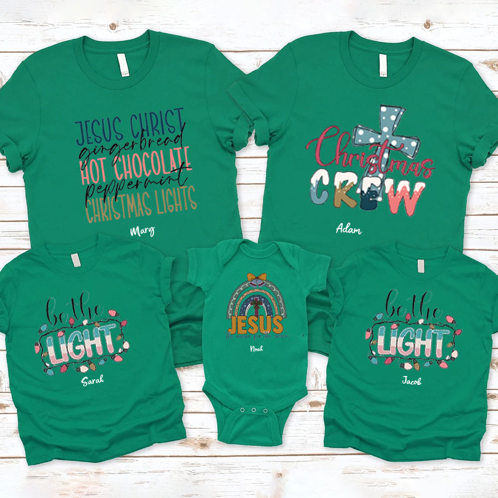 Personalized Jesus Christ Christmas Family Matching Shirts