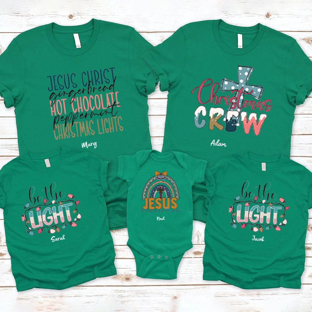 Personalized Jesus Christ Christmas Family Matching Shirts
