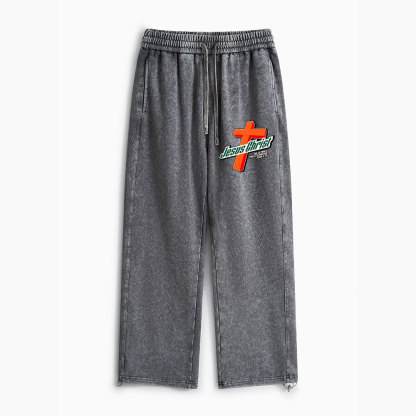 Jesus Christ Cross Christian Washed Sweatpants