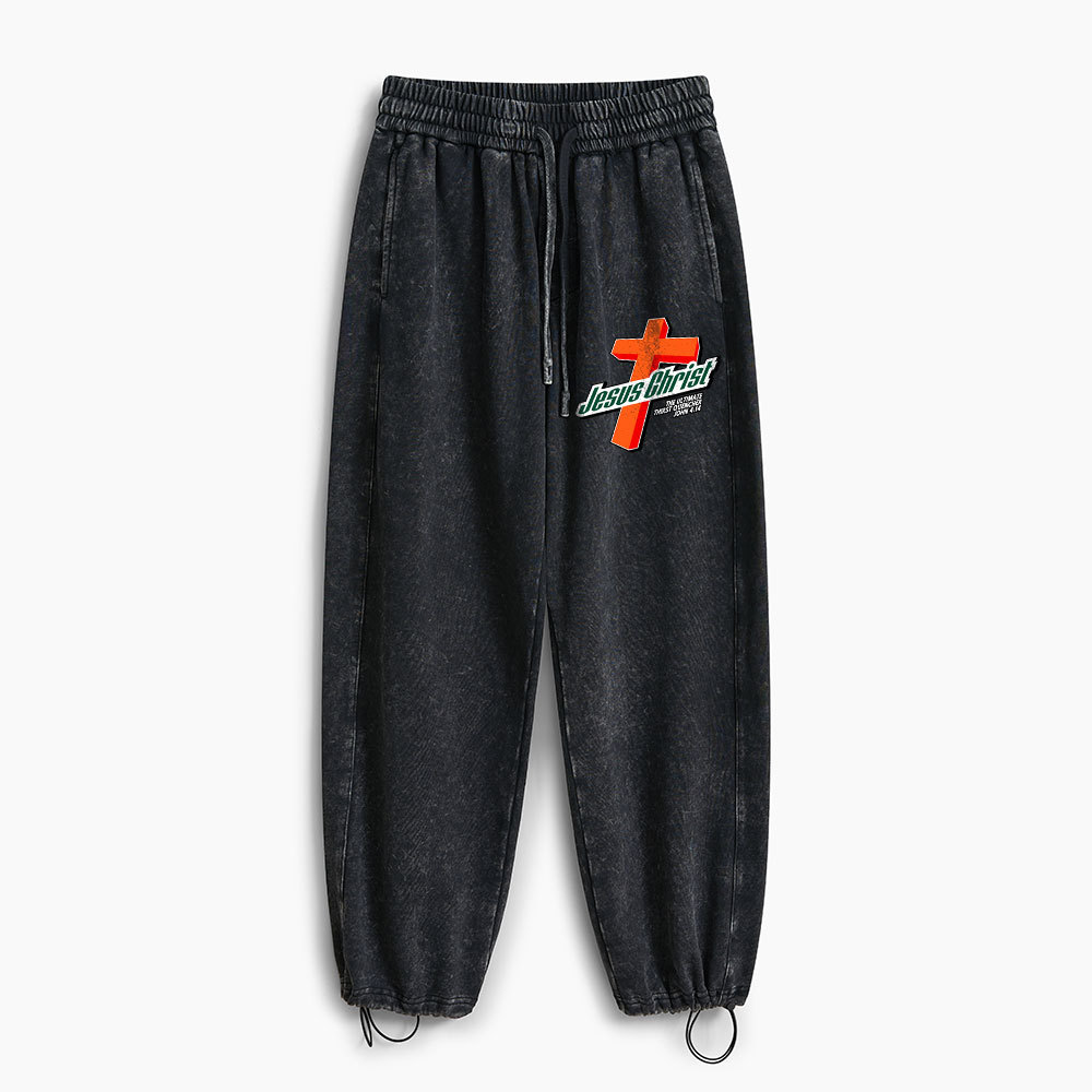 Jesus Christ Cross Christian Washed Sweatpants
