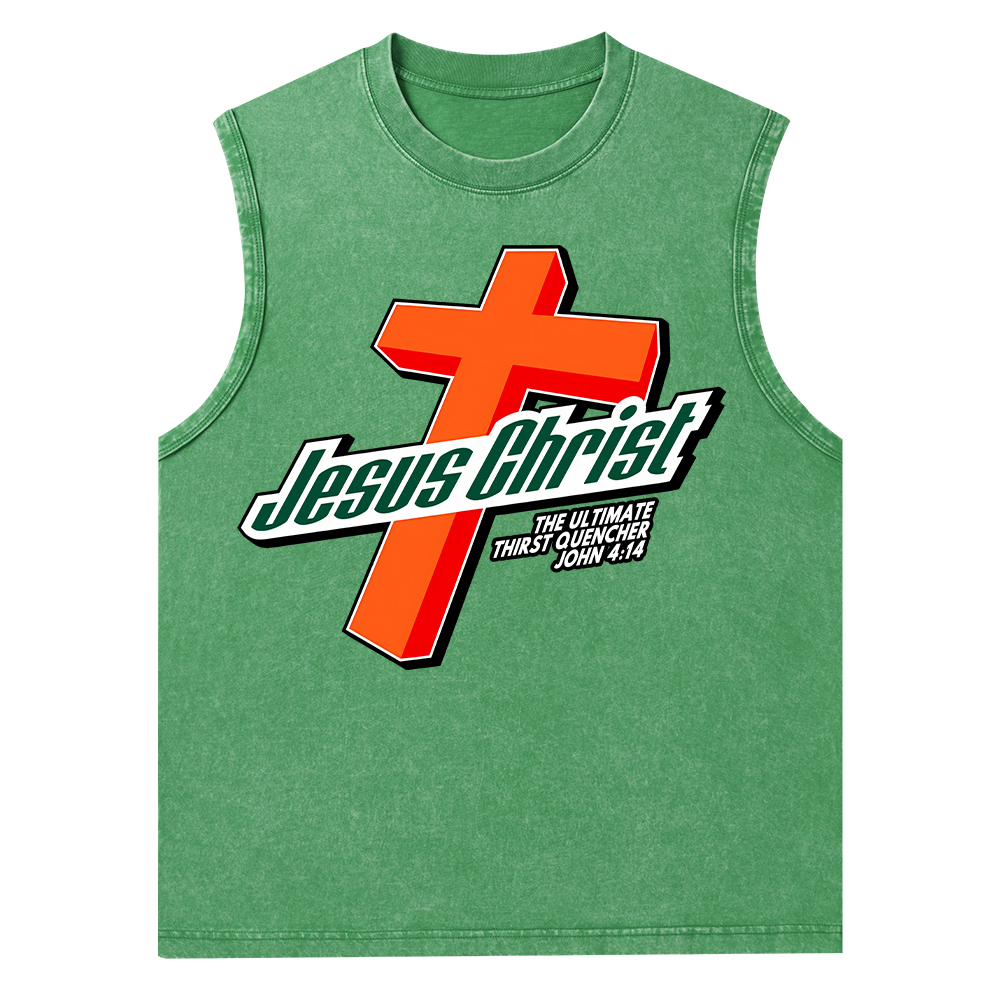 Jesus Christ Cross Christian Washed Tank Top