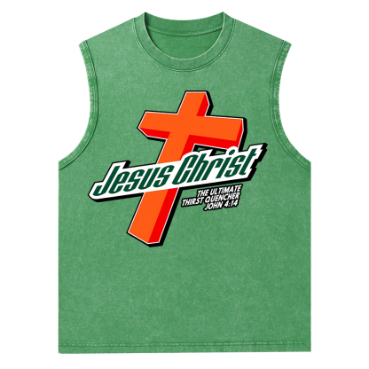 Jesus Christ Cross Christian Washed Tank Top