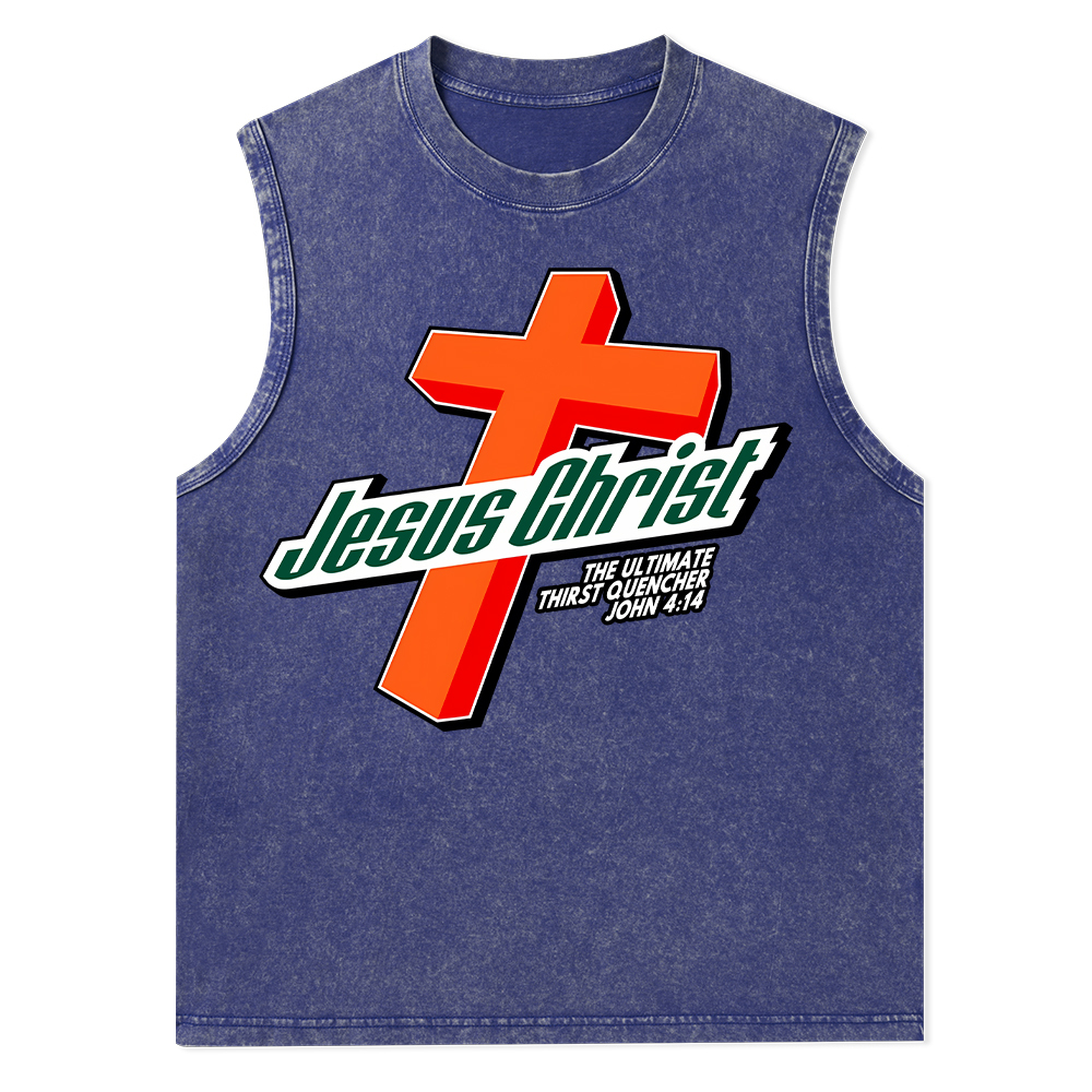 Jesus Christ Cross Christian Washed Tank Top