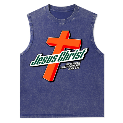 Jesus Christ Cross Christian Washed Tank Top