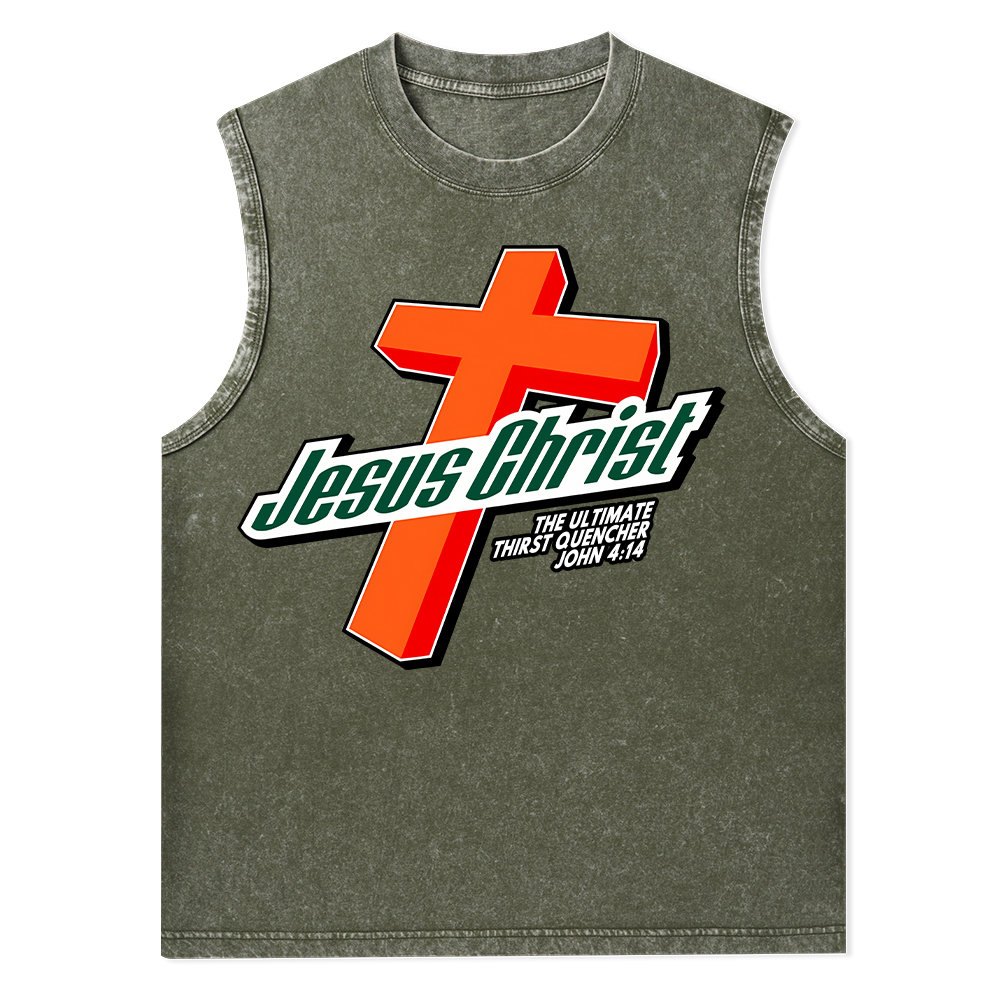 Jesus Christ Cross Christian Washed Tank Top