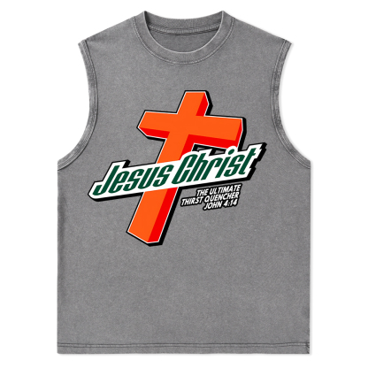Jesus Christ Cross Christian Washed Tank Top