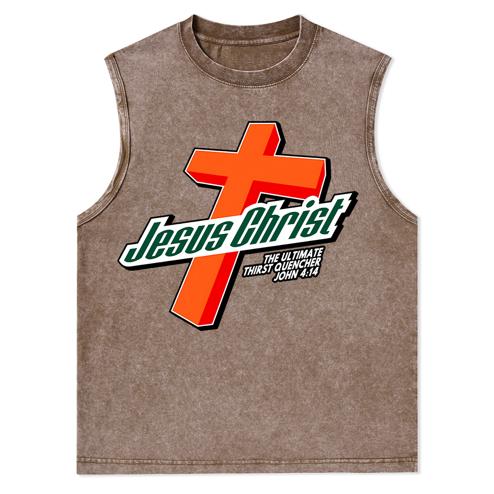 Jesus Christ Cross Christian Washed Tank Top