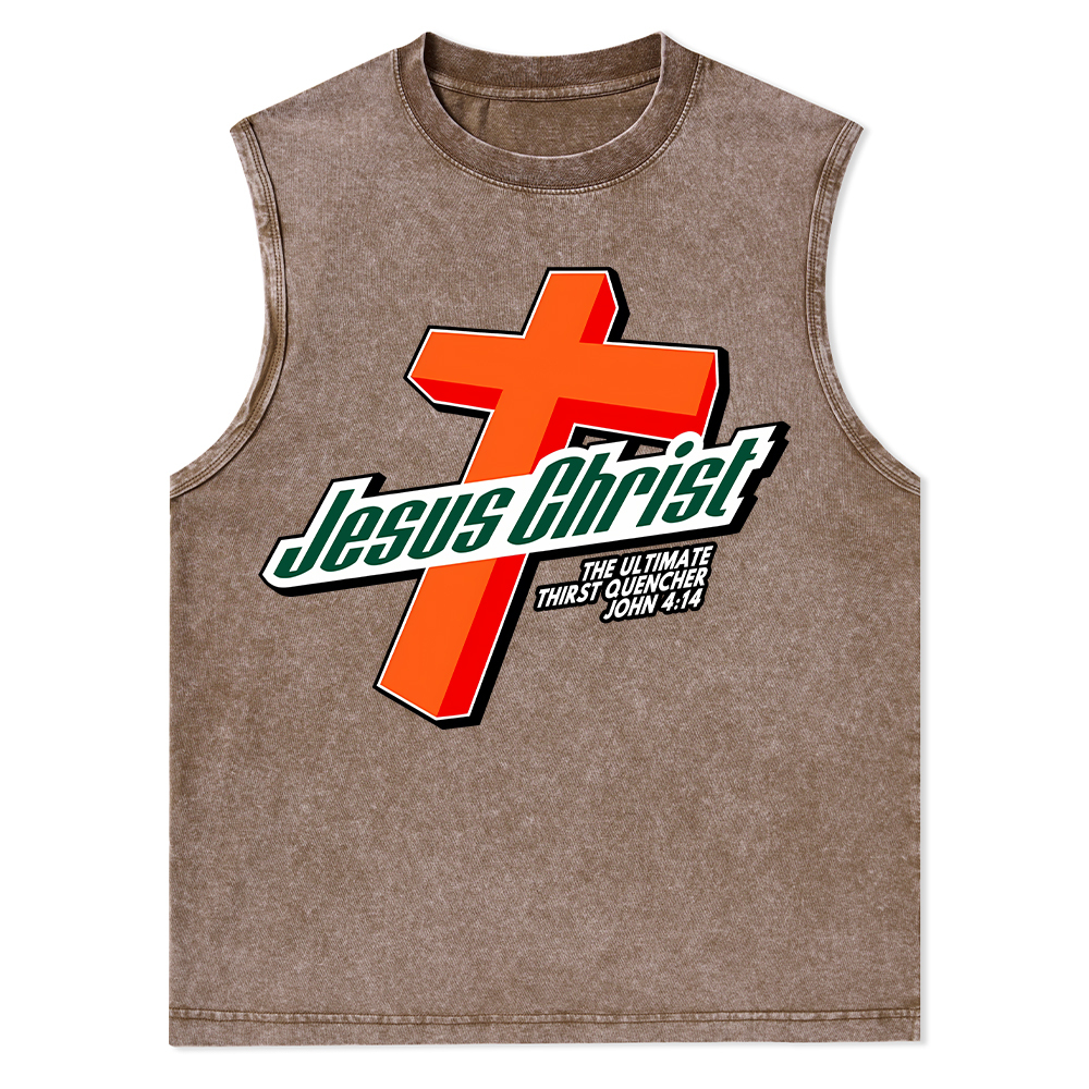 Jesus Christ Cross Christian Washed Tank Top