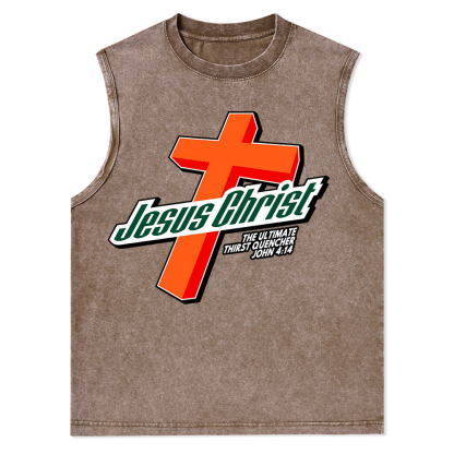 Jesus Christ Cross Christian Washed Tank Top