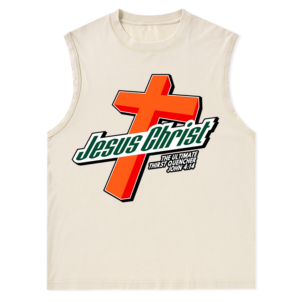 Jesus Christ Cross Christian Washed Tank Top
