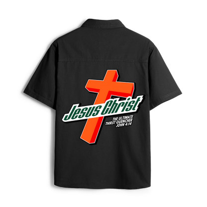 Jesus Christ Cross Christian Work Shirt 