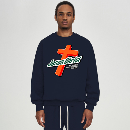 Jesus Christ Cross ChristianFleece Sweatshirt