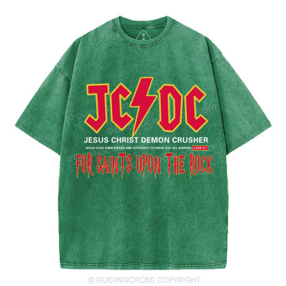 Jesus Christ Demon Crusher Christian Washed T-Shirt