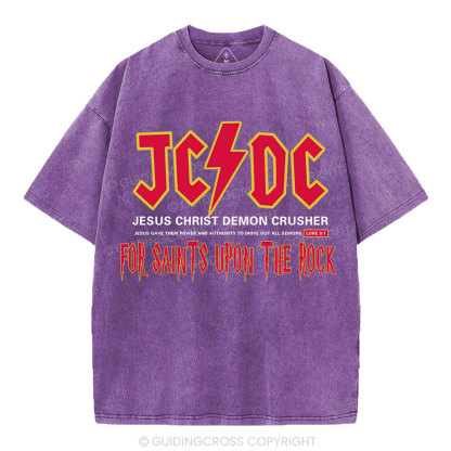 Jesus Christ Demon Crusher Christian Washed T-Shirt