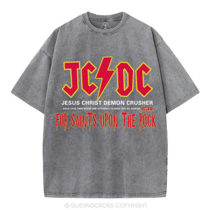 Jesus Christ Demon Crusher Christian Washed T-Shirt