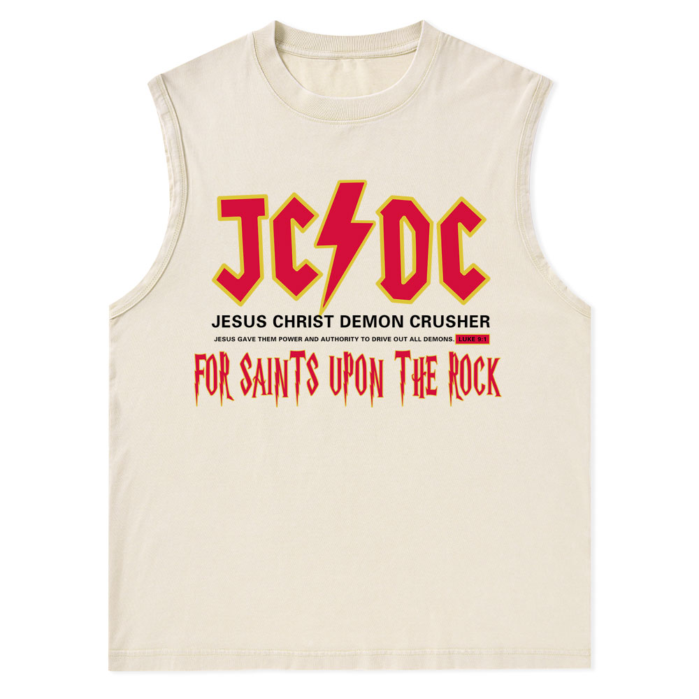 Jesus Christ Demon Crusher Christian Washed Tank Top
