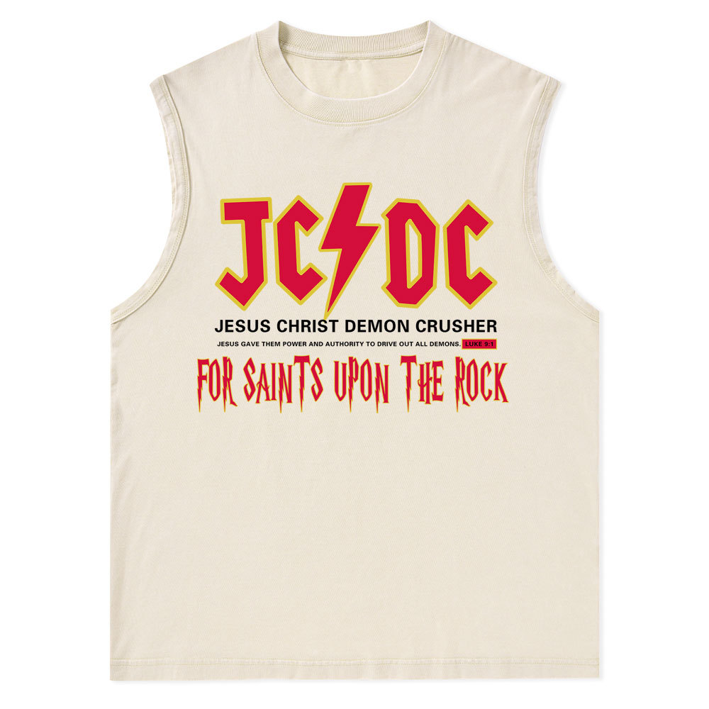 Jesus Christ Demon Crusher Christian Washed Tank Top