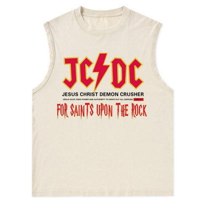Jesus Christ Demon Crusher Christian Washed Tank Top