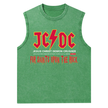 Jesus Christ Demon Crusher Christian Washed Tank Top