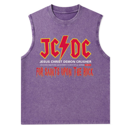Jesus Christ Demon Crusher Christian Washed Tank Top
