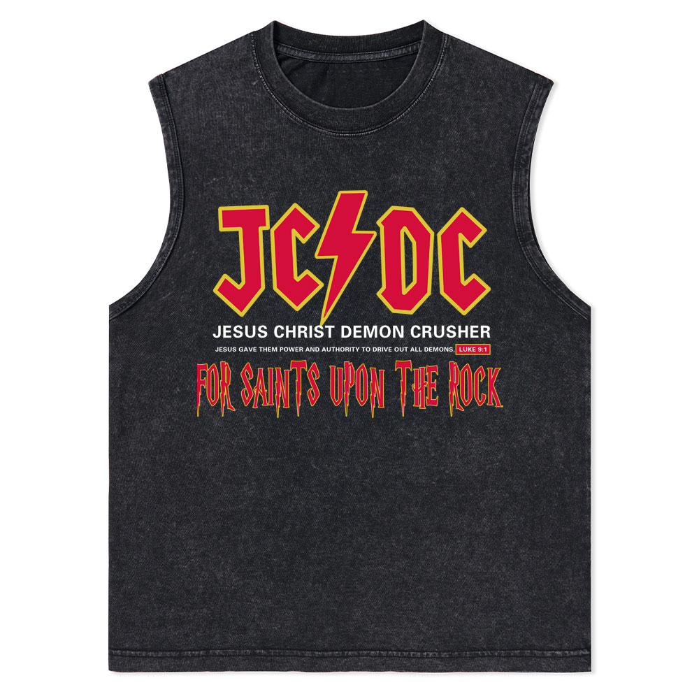 Jesus Christ Demon Crusher Christian Washed Tank Top